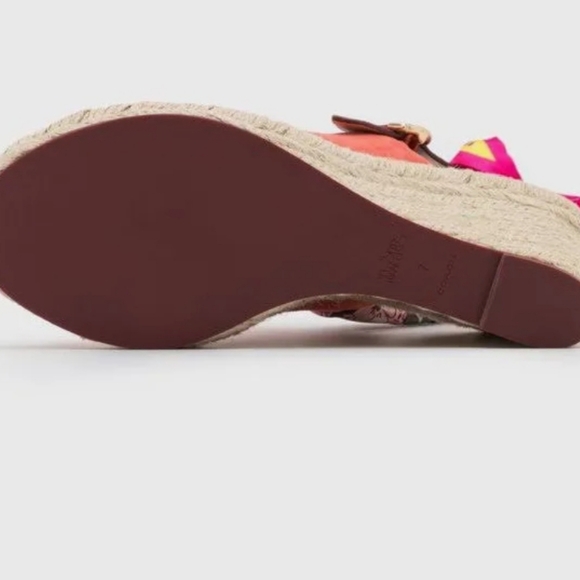 Coach Coral Suede Wedges with Floral Accent - Picture 4 of 4